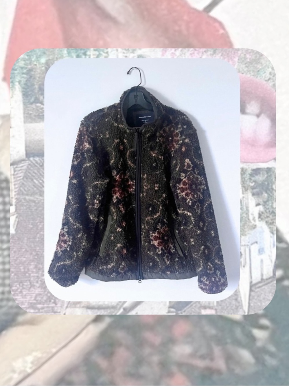 (men) Abercrombie & Fitch sherpa paisley print zip up jacket